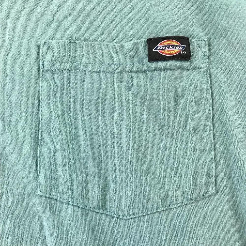 Dickies Men's Heavy Weight Crew Neck Dockside Blue Shirt Medium